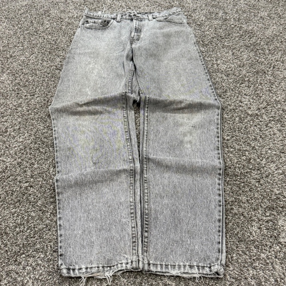 Vintage 80s Levis 550 Grey Acid Wash Jeans 31x32 Straight Fit Made in USA